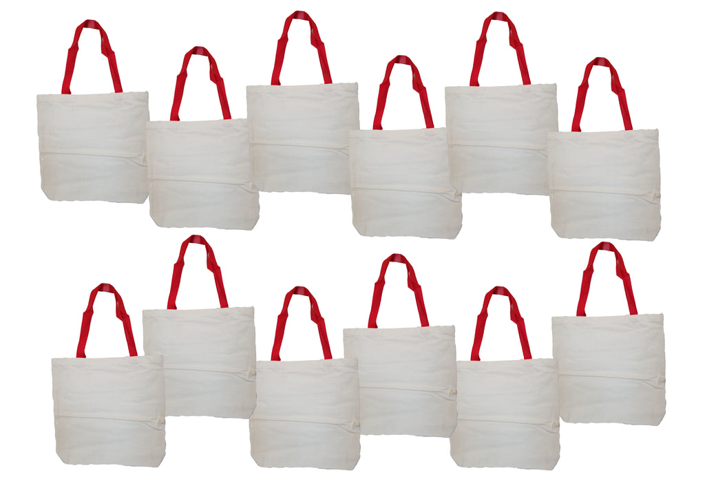 Customize Lot of Totes 1/2" x White 14 Cotton Bags Craft 12 DIY 14 1/2"