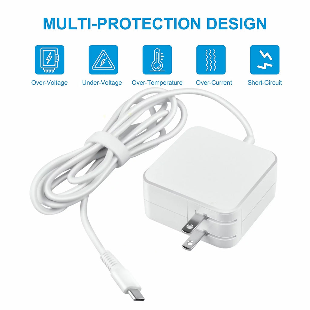 Compatible DELL 45W PSU USB-C 7390 for 7285 Cord Replacement 2-in-1 AC Power BOO Charger Adapter Latitude White KONKIN