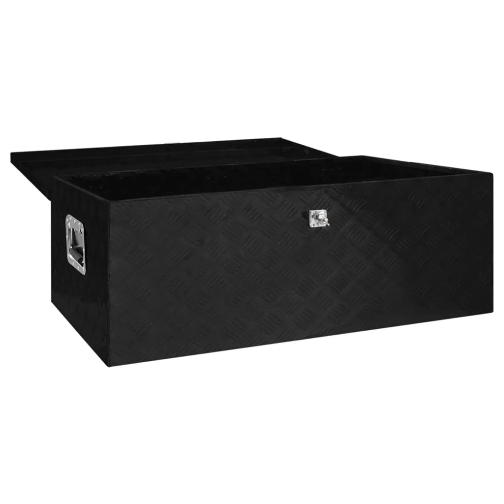Anself Trailer x x for Vehicle, Underbody Aluminum Garage, (L x Tool Inches Camping Storage 21.7 Black Trip Box Box 39.4 x Lockable H) 14.6 Truck Toolbox W Case Organizer