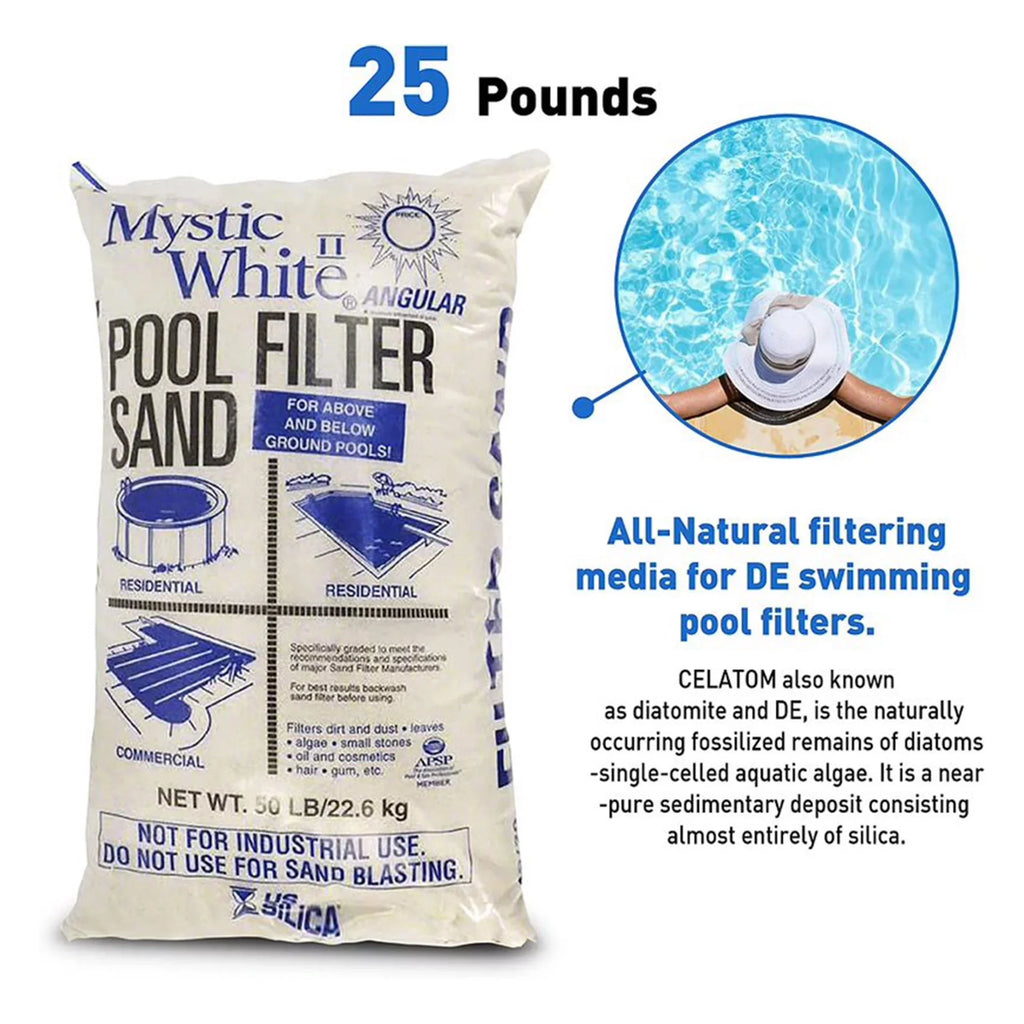 Silica Mystic II Pack) Pool Swimming 50lbs White White Sand, U.S. Filter (4
