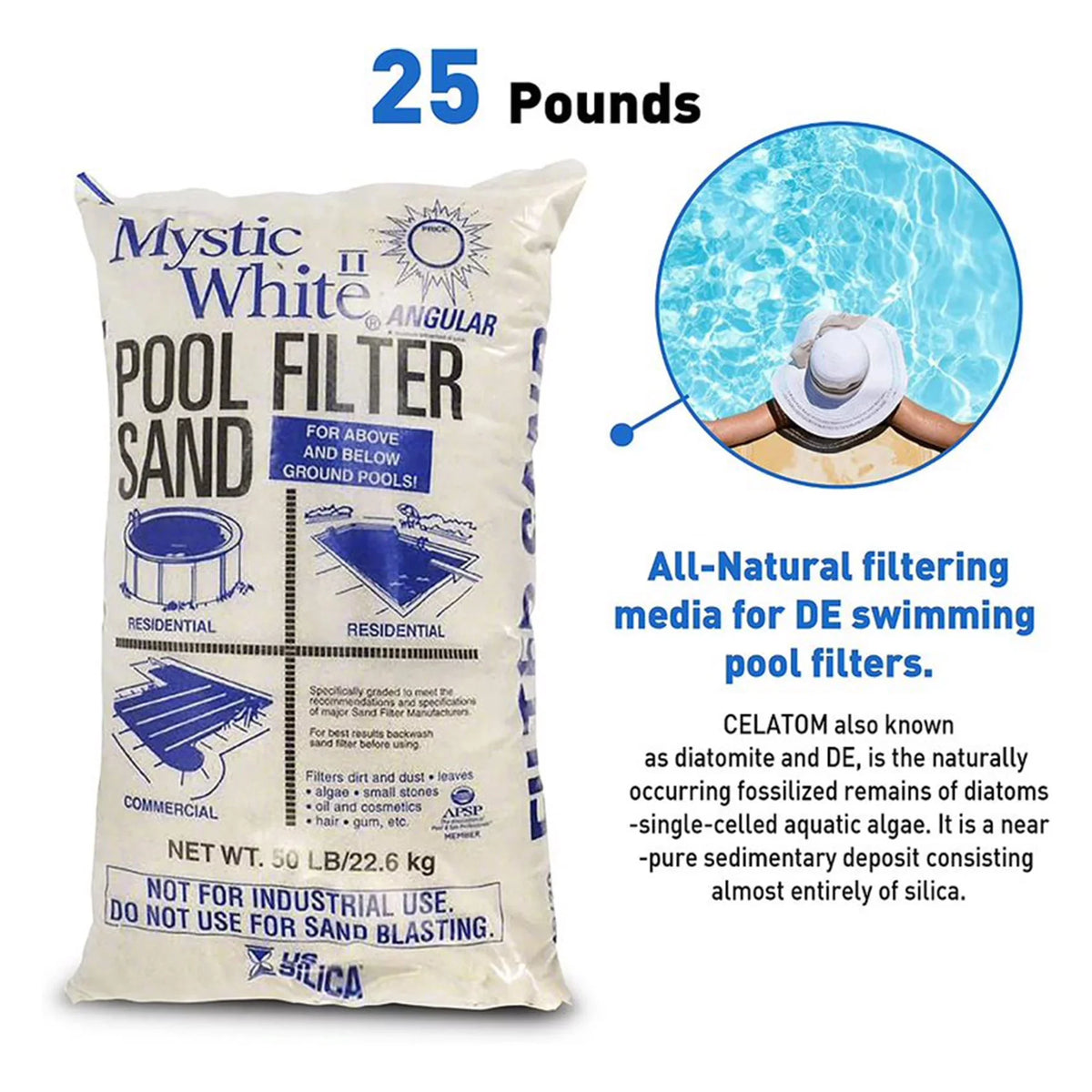 Silica Mystic II Pack) Pool Swimming 50lbs White White Sand, U.S. Filter (4
