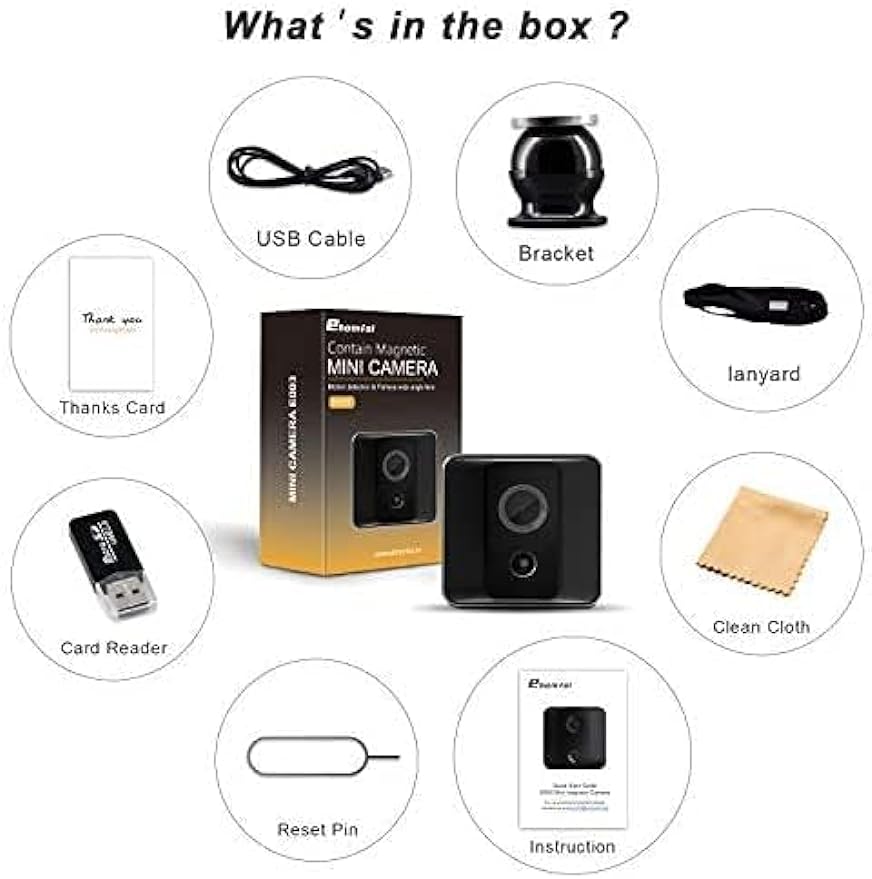 Body Home Portable Spy Mini Night Cam Motion Vision Cam HD Wireless Hidden Gift Camera with Cameras Surveillance Detection Indoor/Outdoor1 Nanny 1080P for Security and Small Camera
