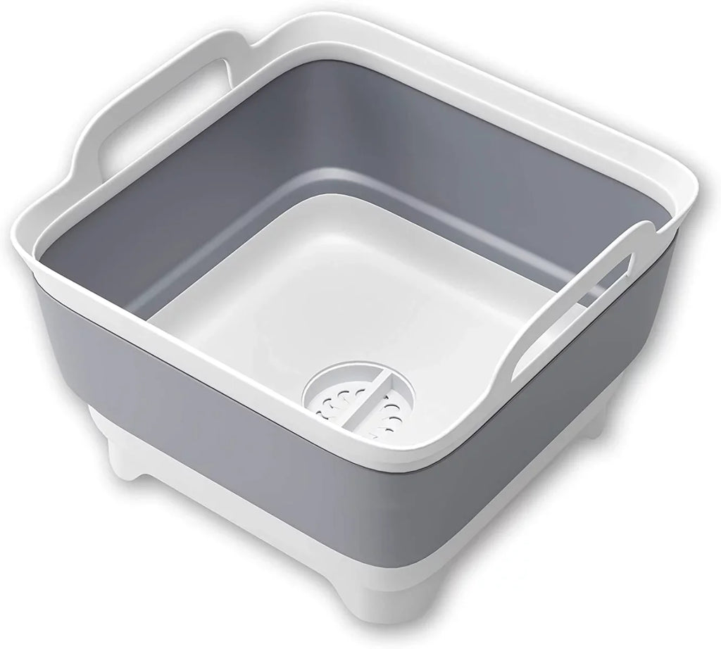 Plug(Gray) Tub,Washing Portable Draining with Tub 2.4 Sink,Folding Imoment Gal(9L) Basin Dish Laundry Collapsible