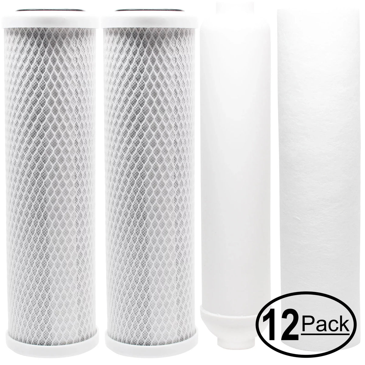 '- Cartridge Brand for Kit PP Inline Filters, 12-Pack Denali Filter Filter Block Filter WP-5 & RO - Replacement Carbon Includes Watts System Sediment Pure for