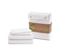 Mattress Sheets Organic LANE Pure for Set Upto 100% White Deep 15" Percale Bedding LINEN Cotton Weave Breathable 4-Piece King-Sheets Fits Bed