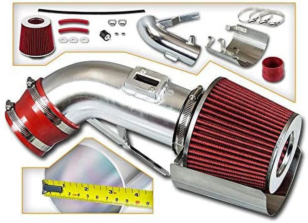 09-17 For Combo V6 Air Rtunes Maxima Racing Filter Intake Kit RED Short Nissan + Ram Compatible