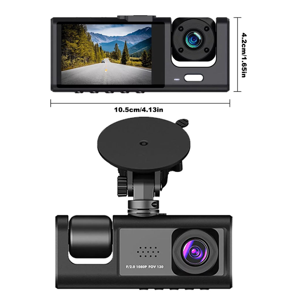 Car Recorder Auto Recording with Dash Safety Camera 3 Cameras, Camcorder, Video Driving Nebublu