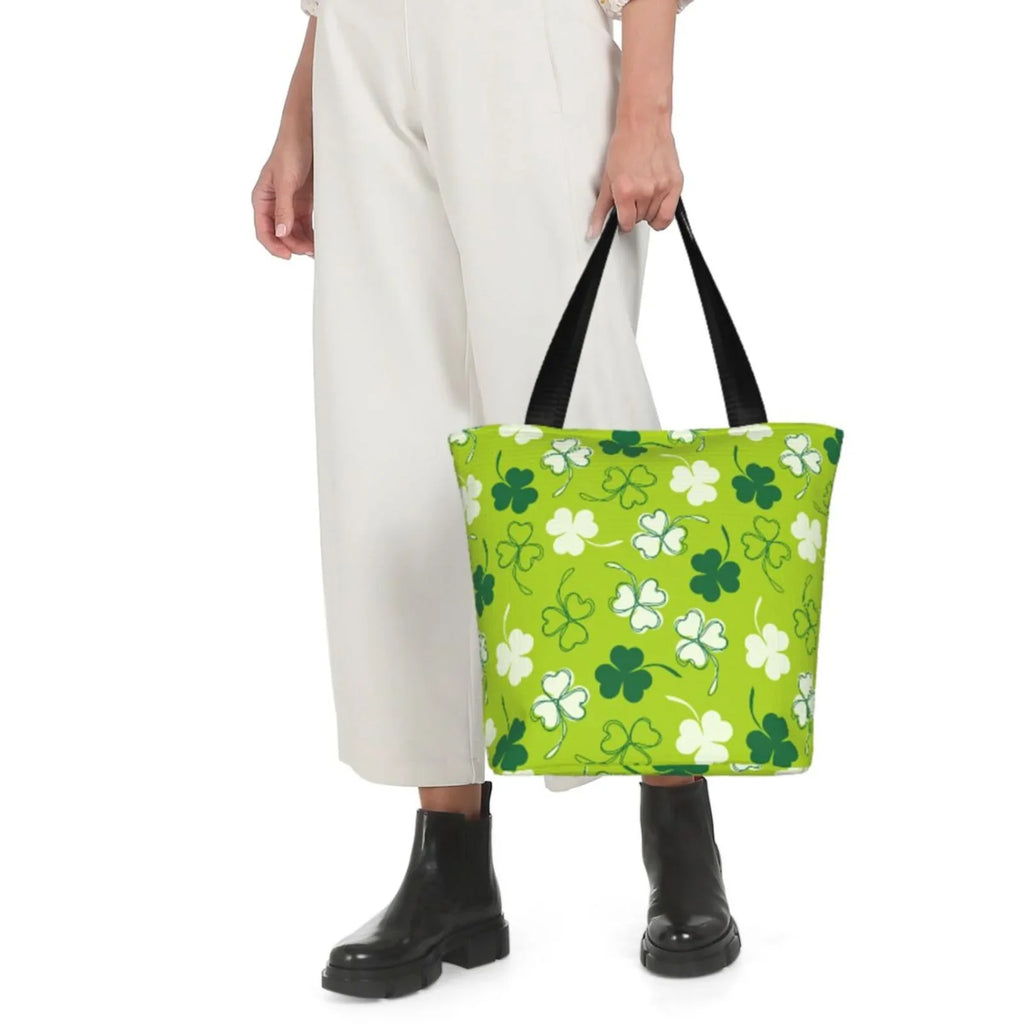 Groceries, for Bag, Fitness Handbag with Bag Shopping Easygdp Suitable Canvas Tote Stylish Day7 Buying St Office, Patrick's Zip, Shoulder