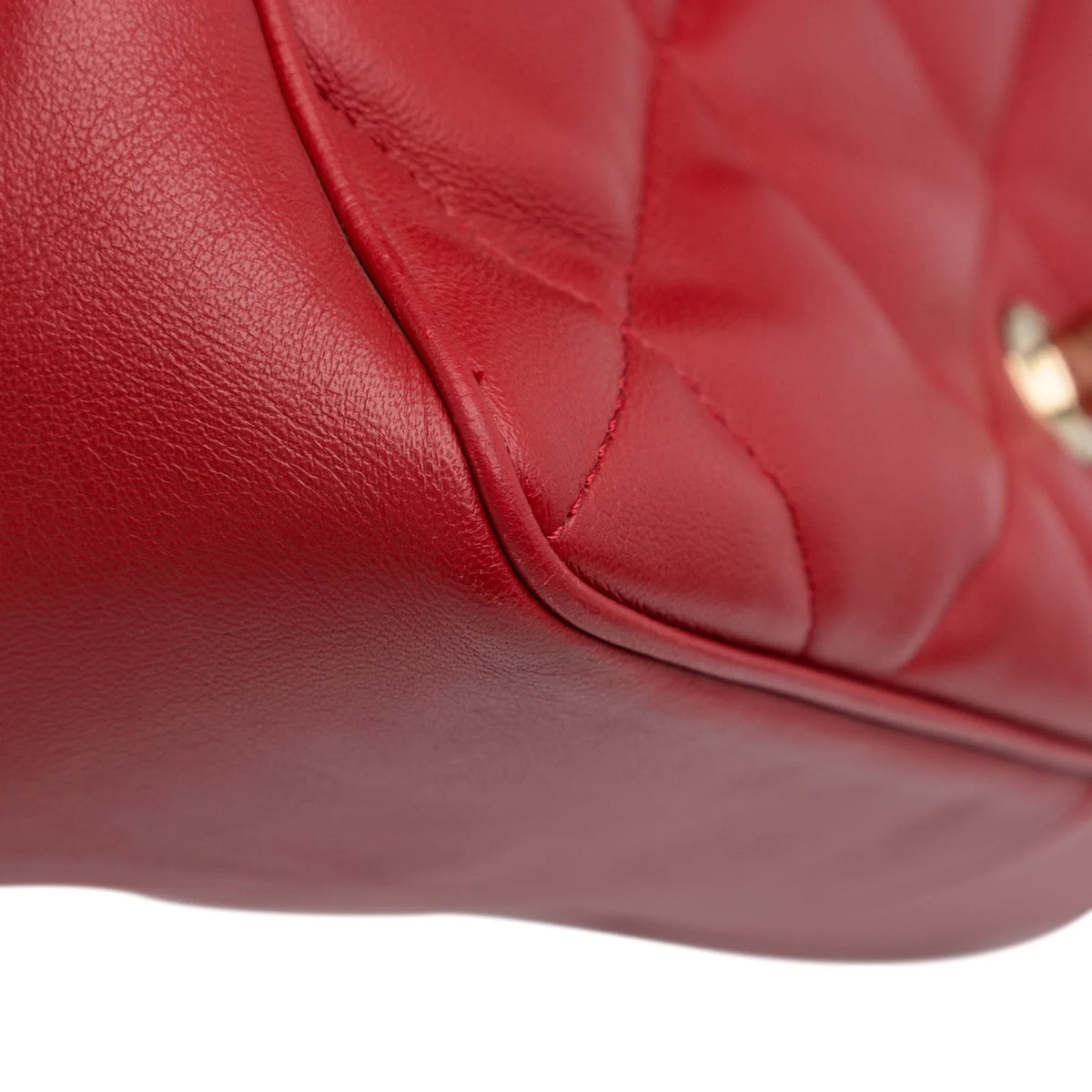 Carry Satchel Easy Unisex Pre-Owned Chanel (Good) Authenticated Lambskin Red Small Flap Leather Bag