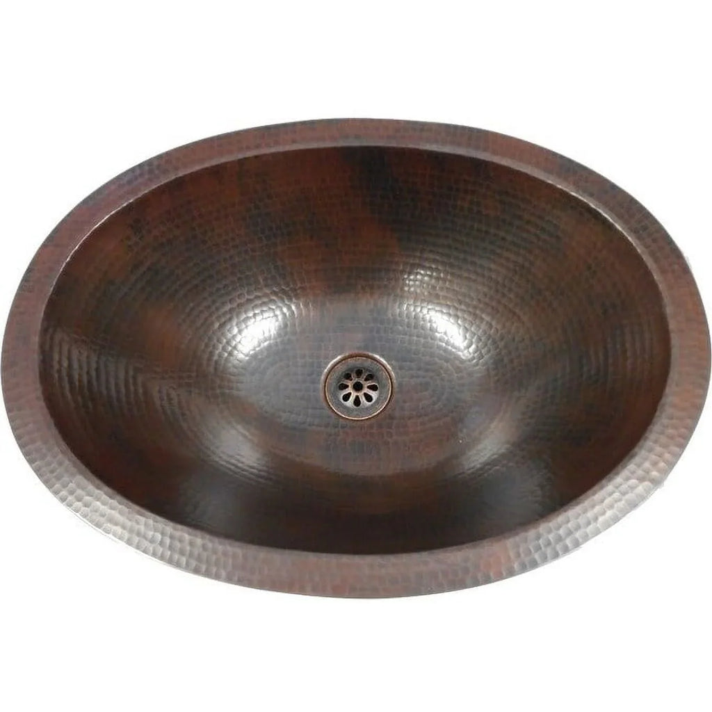with Daisy 19" Bathroom SimplyCopper X Sink Copper Dain Oval - 14" Farmhouse X 19" Copper 5" Aged