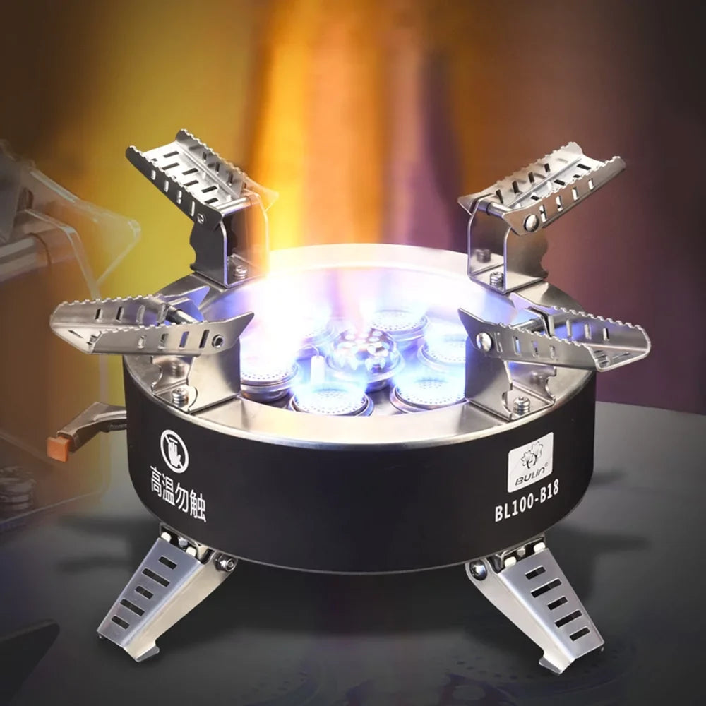18000W Ignition Fishing High Windproof Hiking Stove, ammoon Backpacking Gas Traveling Piezo Stove, Stove, Camping