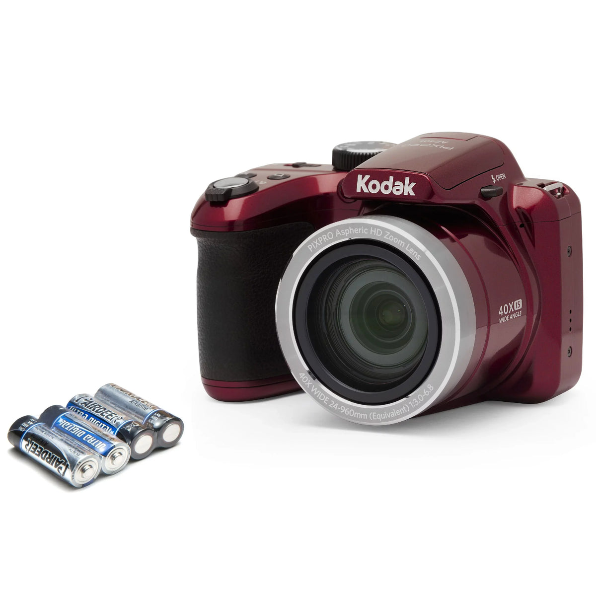 Digital AZ401 HD720p video PIXPRO (Red) KODAK Camera - Bridge 40X 16MP Zoom Optical