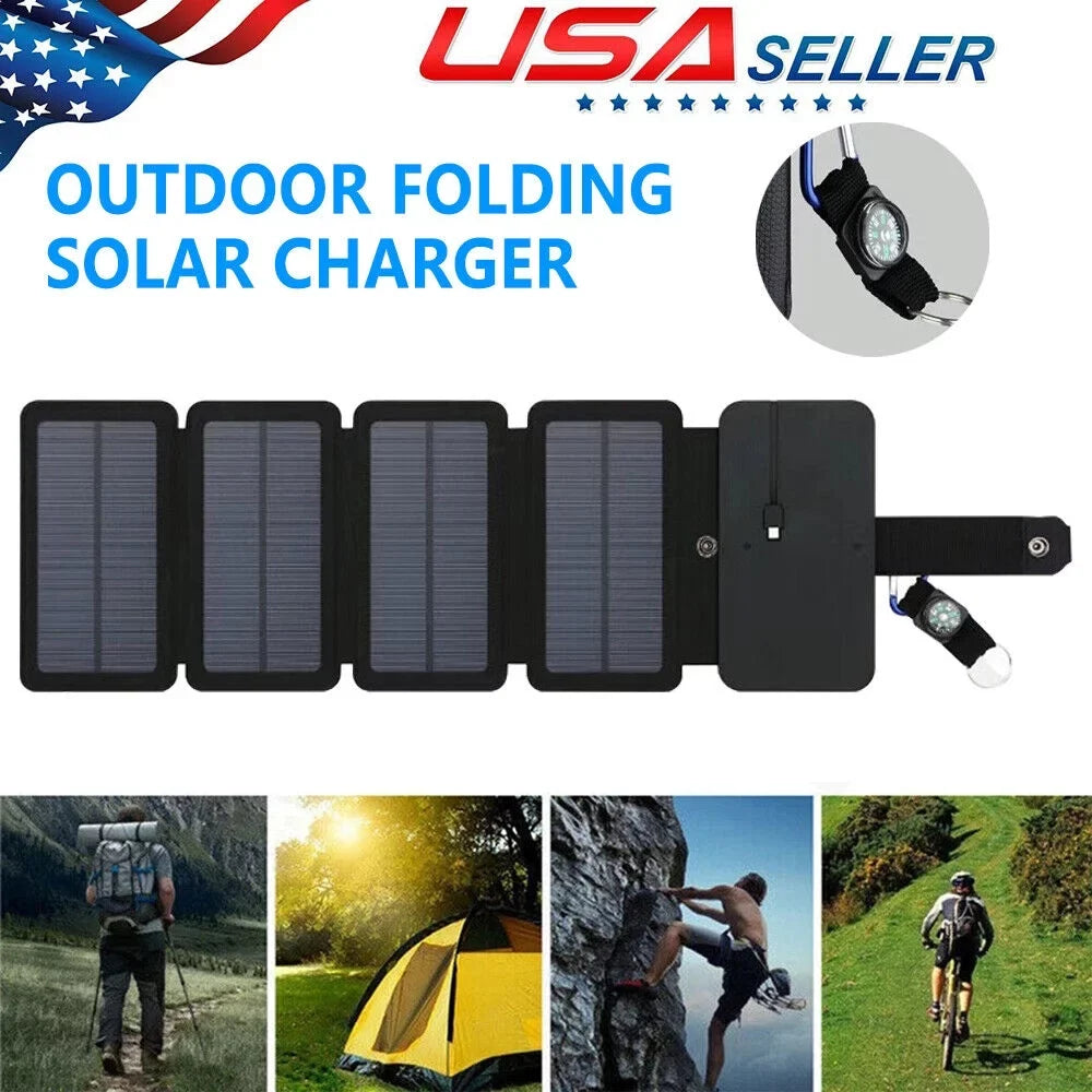 Charger Camping Solar Bank Power Waterproof Portable Panel Phone Mobile Outdoor JLLOM