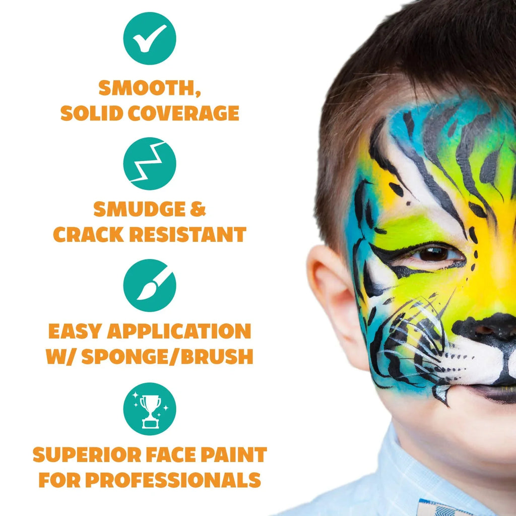 White Paints For Cosplay, & Safe Adults, Set, Face Makeup Painting Party, Kit Body Toxic And Non Special Black Paint Water Professional Kids Face Activated Effects