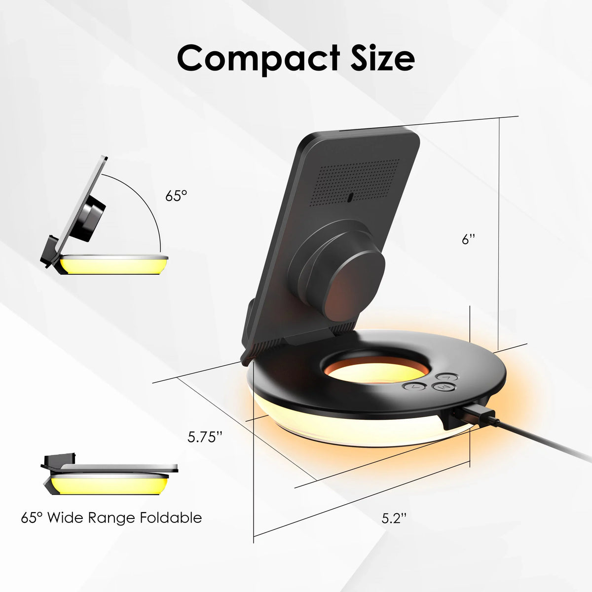 Wireless 3-in-1 Black - Touch Station, Lamps Charging RS7 Rexing Table-Desk Control,
