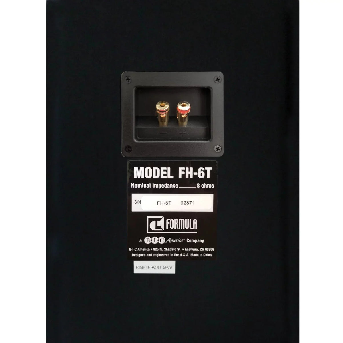 Bic Slim Formula 400-watt 6-1/2-inch America 2-way Fh-6t Fh-6t Dual Series Speaker Tower