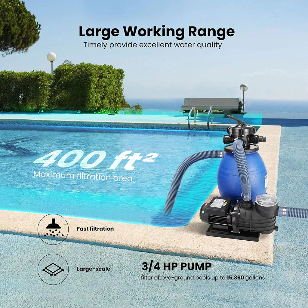 Pool, Hp Pool 2380 Fits Capacity 15360 SPECSTAR Sand Pump, Filter GPH with Pound Sand Gallons 45 3/4