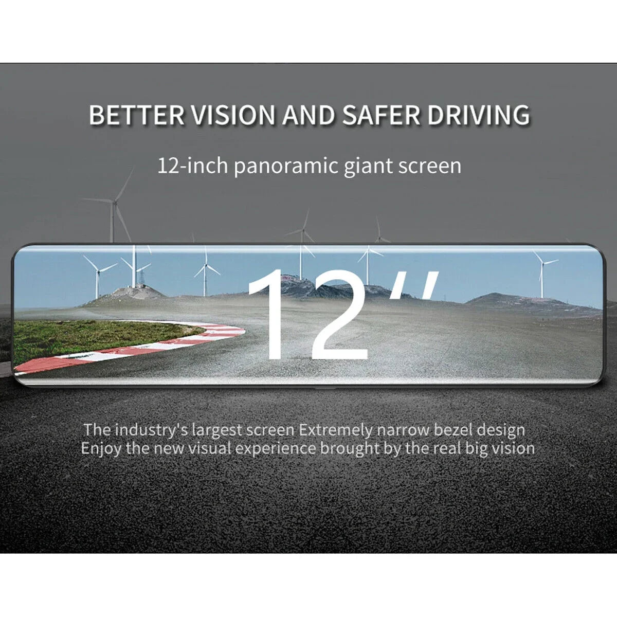 Dual Rear Angle Dash Vision Screen w/Night 4K Car Ele-mall Car Front G-Sensor Dash Camera Wide Backup Camera Dual Cam, 12inch for Touch