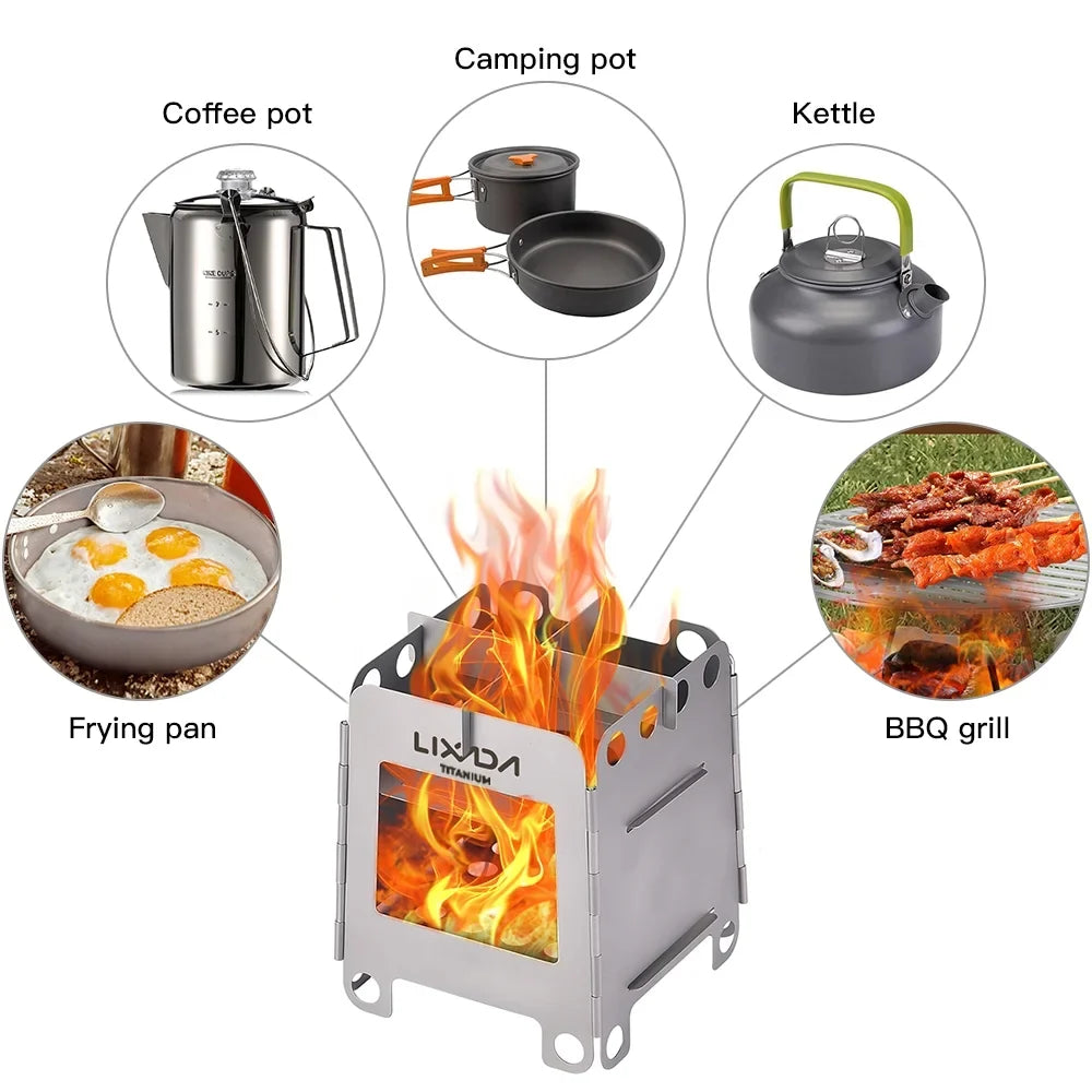 Pocket Lixada Stove Outdoor Stove Wood Pocket Buzhi Stove Portable Picnic. Stove furnace,Wood StoveTubbek Huiop