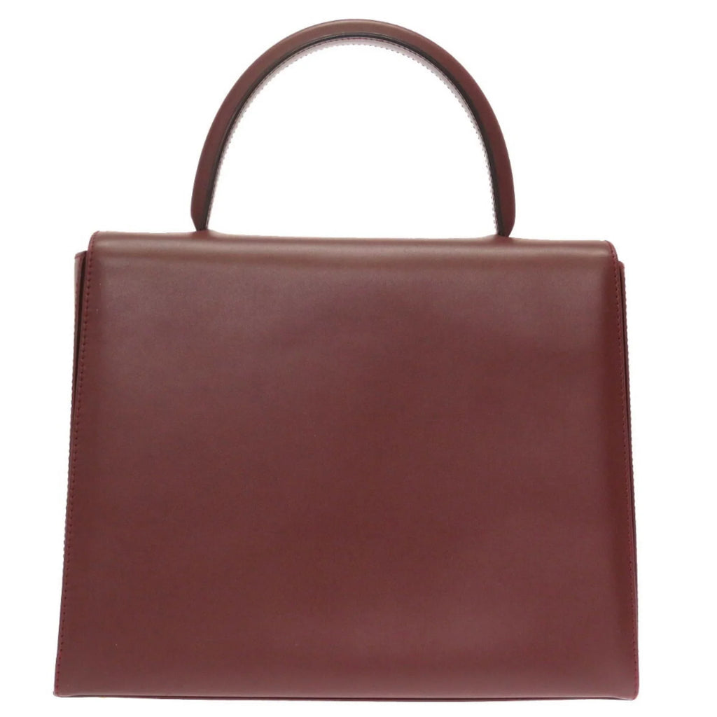 Pre-Owned must red bordeaux (Good) line Cartier leather handbag