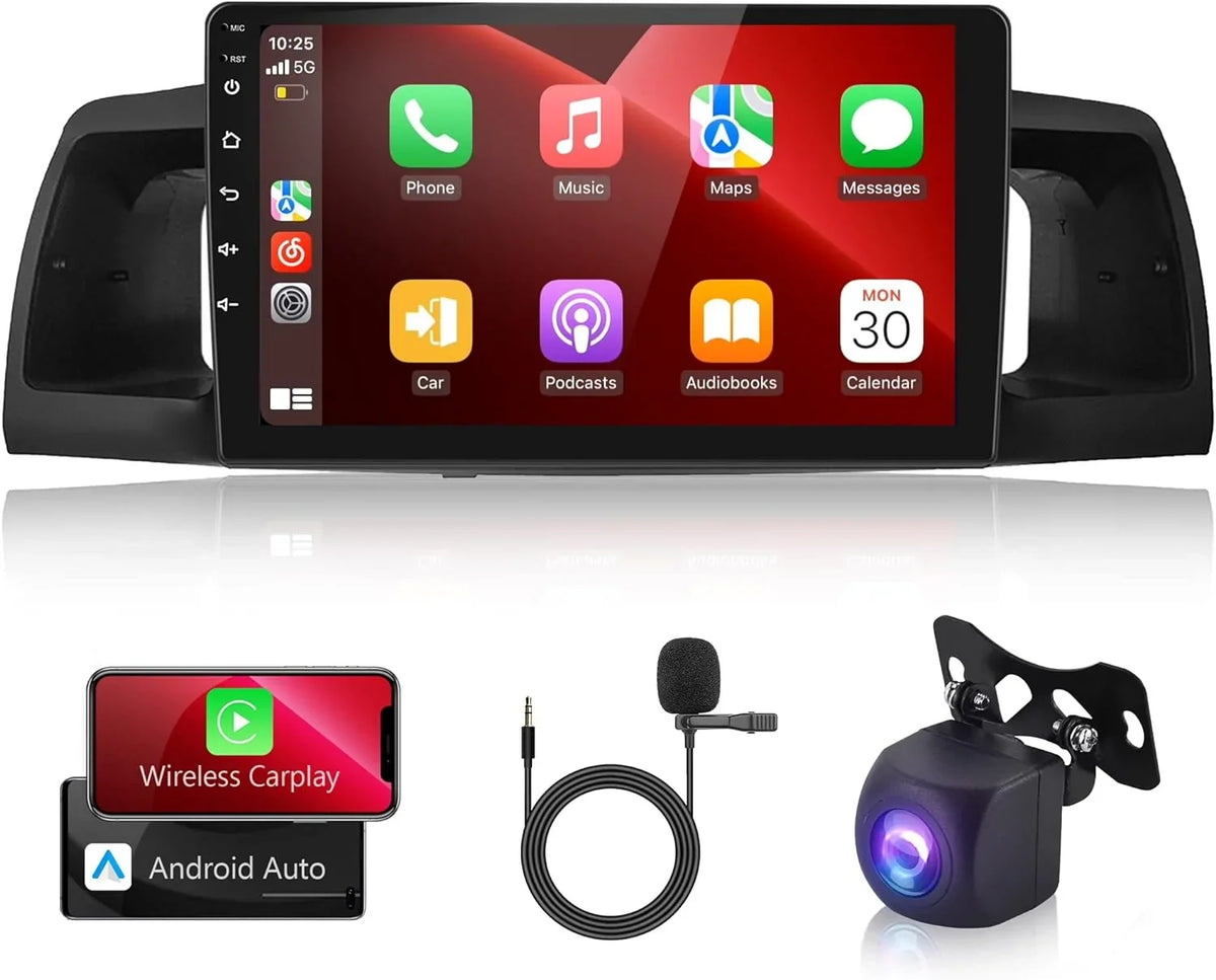 Corolla USB Android SWC Bluetooth 1G+32G Car RCA Wireless Toyota Radio Screen Camera with Stereo THONZER ex + Backup Carplay, 2007-2012 WiFi for 9 Car Link GPS Touch Mirror FM Inch Rimoody