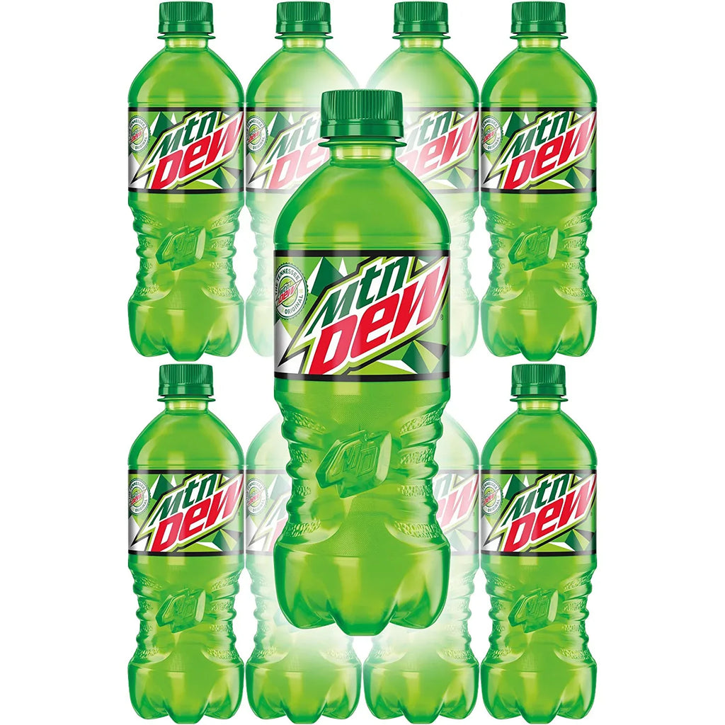 Pop Mountain Soda Dew Bottles, 10 20oz of Quantity