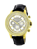 Leather Two Men's Black Watch Straps Diamond Extra with