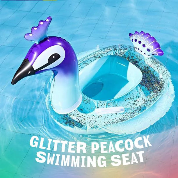 Lounge Beach Party Raft Peacock Decorative Glitter Summer Swim with Party for Valves Inch Designed 48 Melia | Inflatable Kids Toys Pool Game Water Fast Float
