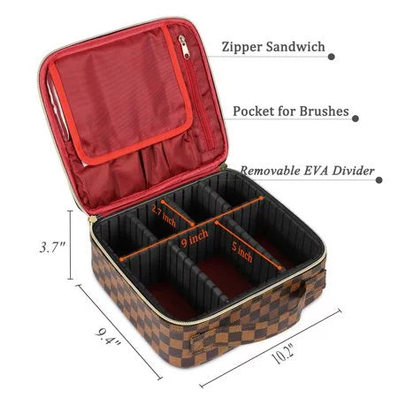 Women Accessories Travel Adjustable Organizer with Storage Brush Tool Bag Digital Toiletry ZBH Makeup Make Train Case Makeup Up for Compartments Jewelry Makeup Cosmetic