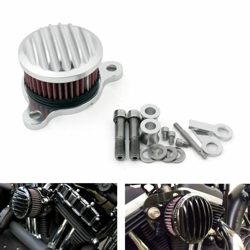 1988-2015 Kit Harley-Davidson Filter in XL1200 Intake XL883 for Cleaner System Air Sportster Silver