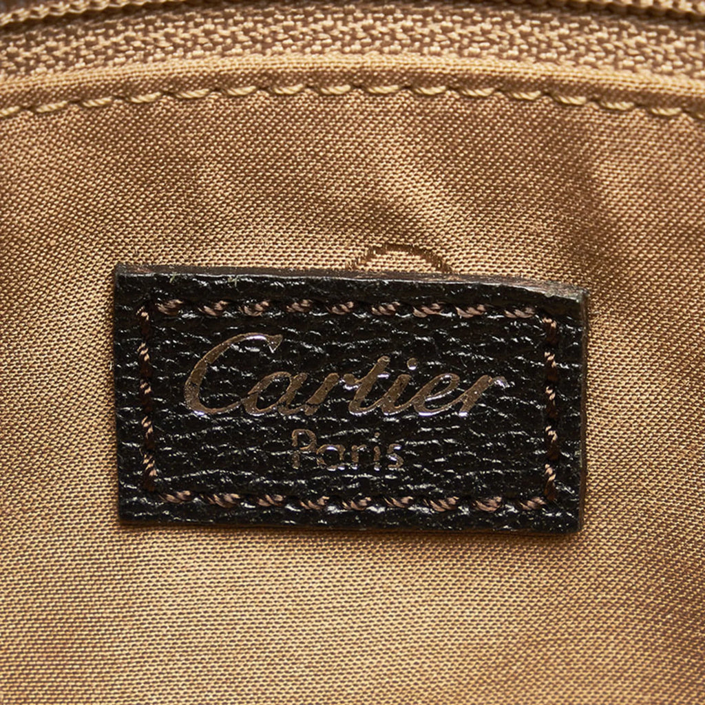 bag brown Cartier CARTIER shoulder ladies (Fair) leather Pre-Owned handbag