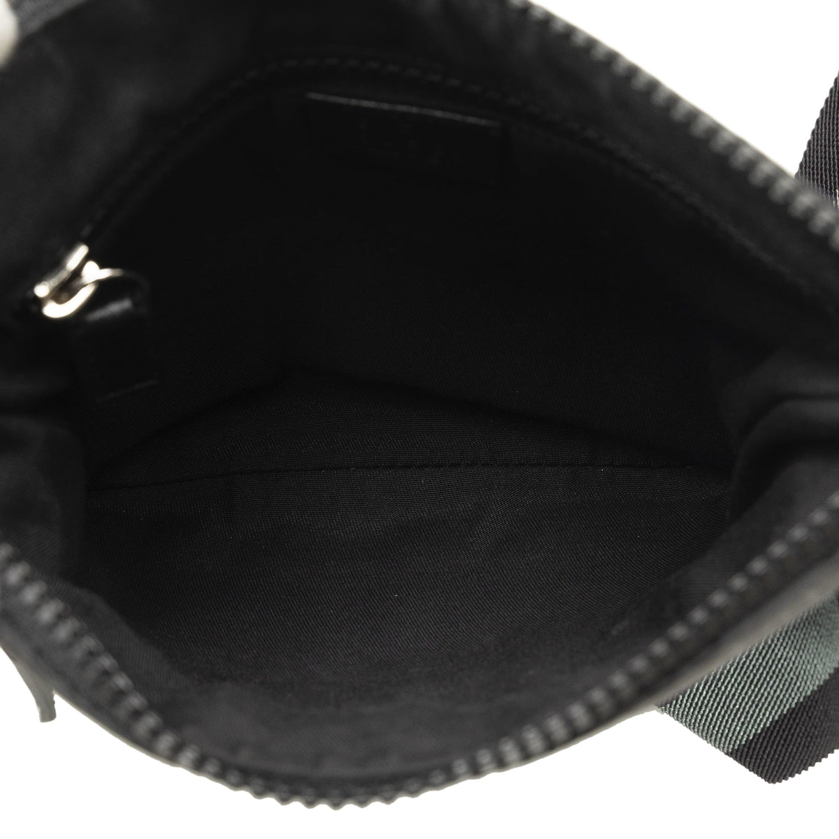 Web GG Bag Authenticated Fabric Nylon (Good) Crossbody Black Crossbody Pre-Owned Gucci Unisex
