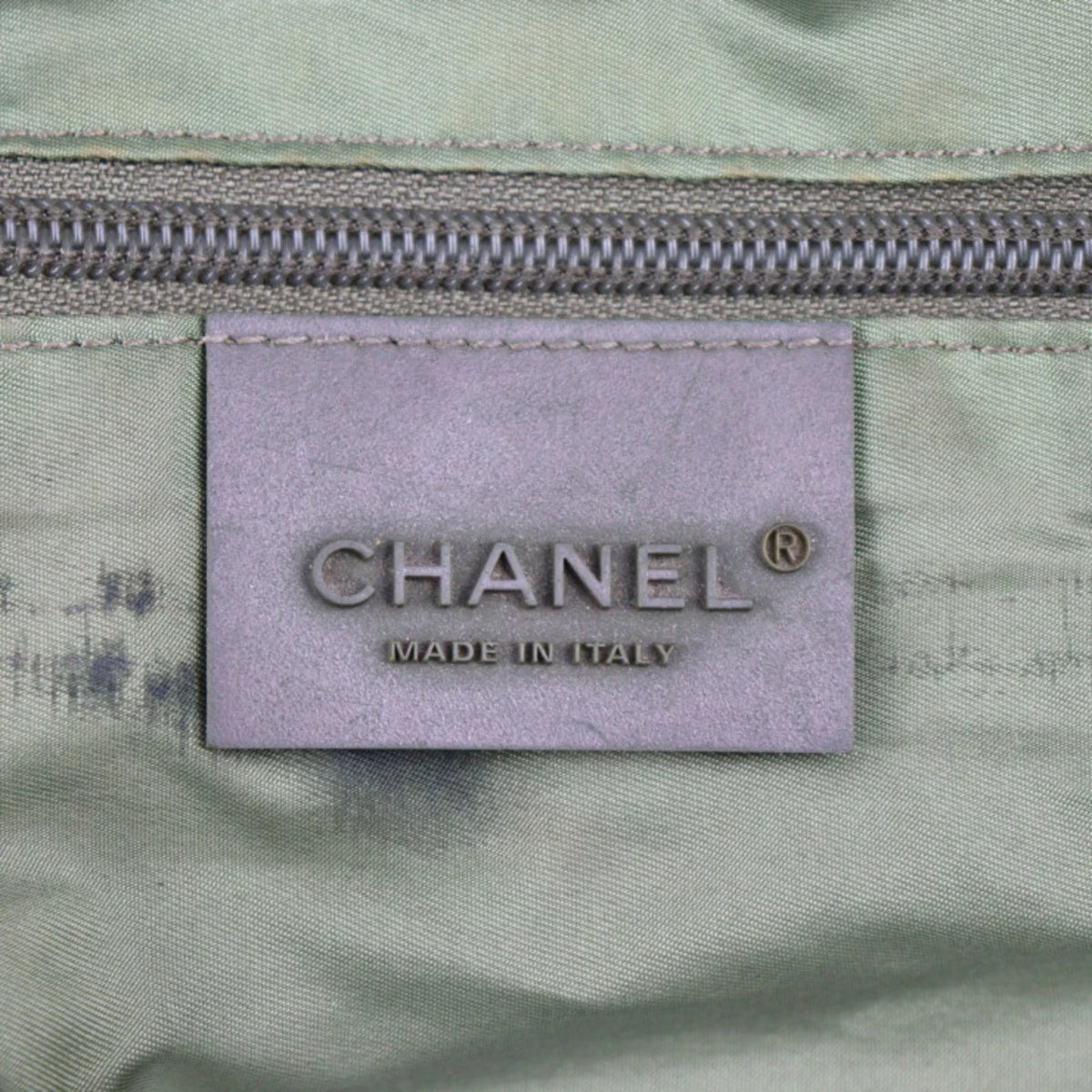 Pre-Owned Travel Green Round 10 (Fair) Sport Black Khaki Line Cylindrical Cocomark Chanel Bag CHANEL Nylon Series Shoulder Boston Canvas