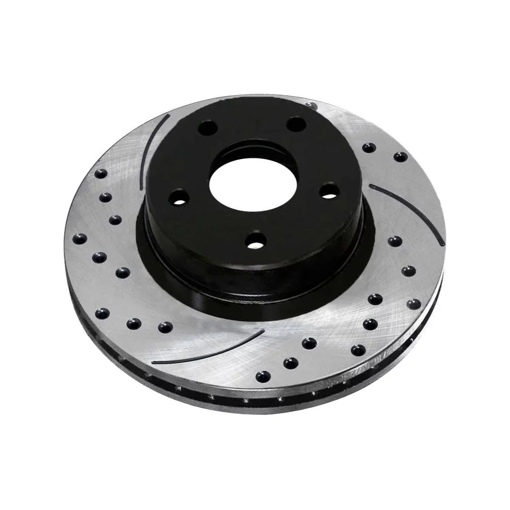 Brake of and for Rotors AutoShack Jeep 2 Chrysler 200 Mitsubishi Caliber Slotted Black FWD Front Pair Replacement Dodge Sport Compass Drilled Outlander Patriot Side PR63040LR Avenger Driver Passenger
