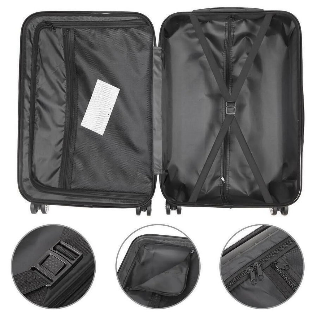 Set TSA Wine Lock, ABS Red, with Trolley 3-Piece Luggage