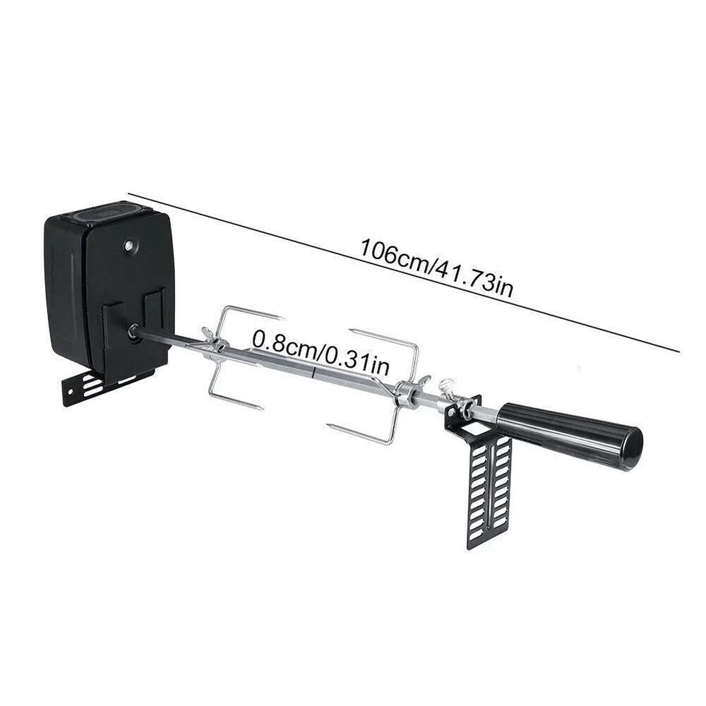 Spit Grill Roaster Outdoor Barbecue Steel Rotisserie Kit Motor Rod Stainless Electric BBQ