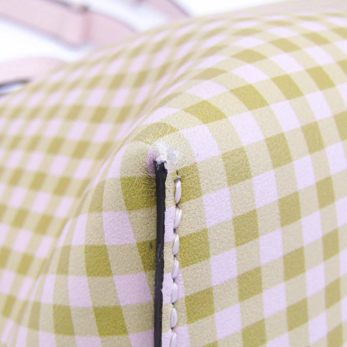 Pre-Owned Handbag,Shoulder Bag Plaid Women's Way Fendi By 8BL146 Pink,Yellow (Good) Beige,Light Gingham Leather The