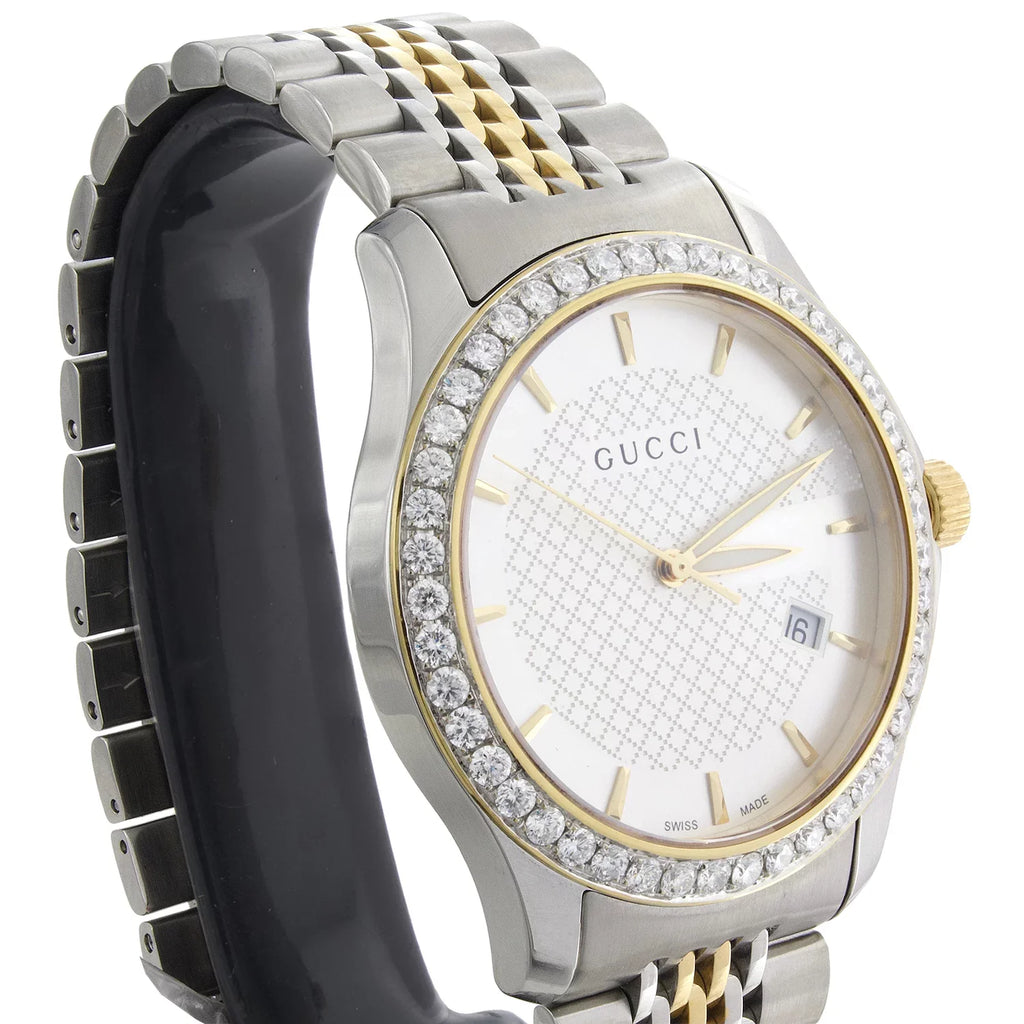 CT. Two S. Tone 2 PVD Yellow Gucci Steel Watch G-Timeless 38mm Diamond Ya126409
