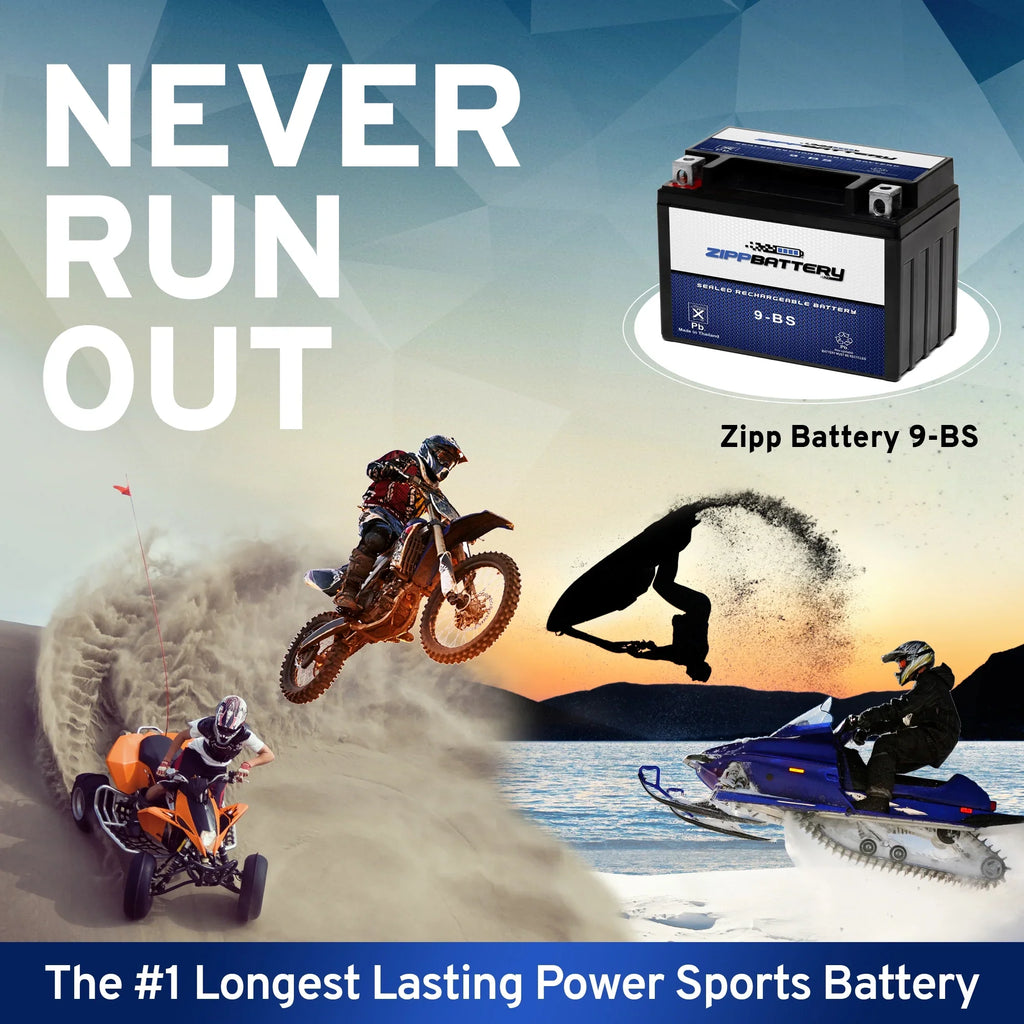 12 Volt,8 Battery for (9-BS CCA) YTX9-BS S Rf600r 120 Motorcycle Ah, 1996 Battery Suzuki 600cc Zipp