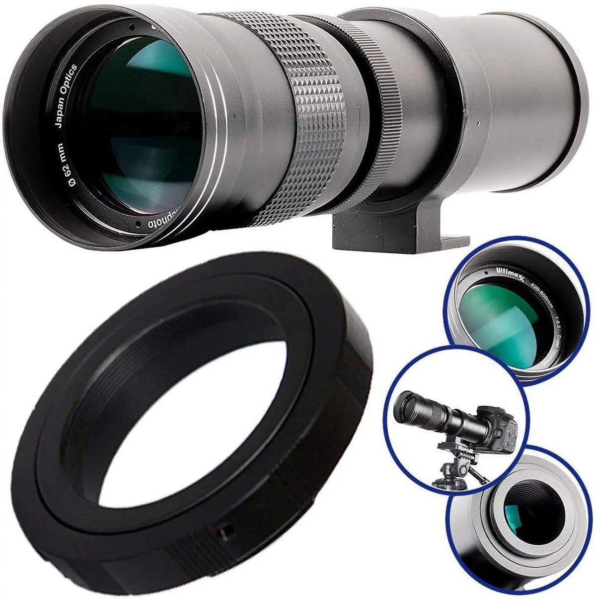 D800, D5, HD for Kit D610, Nikon D600, F-Mount D5600, T-Mount Telephoto Manual D7500, D4, D750, D780, and D5500, D850, D Super Zoom D810, D7200, 420-800mm D5300, D3500 f/8.3-16 D3400 Ultimaxx Lens D6,