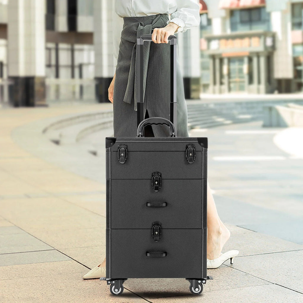 Organizer Miumaeov Rolling Box Nail Cosmetic Professional Storage Luggage Polish Case Trolley Train Makeup