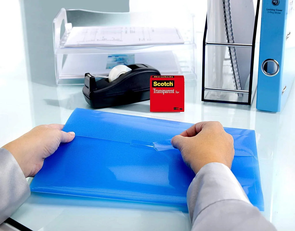 x Use, Finish, Tape, (600-6PK) and Width, for Home Office 3/4 Scotch Inches, 1296 Standard Glossy Rolls, Engineered Transparent Boxed 6