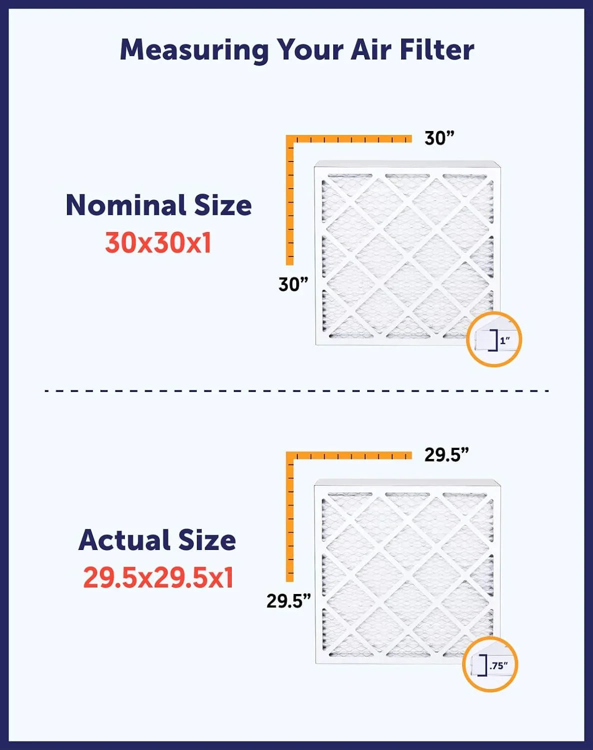 | A/C USA 4-PACK 30 Actual Furnace | IN Filters Air .75" King 8 Filter x x MADE Size: | 30x18.5x1 HVAC MERV | Filter 18.5 Pleated