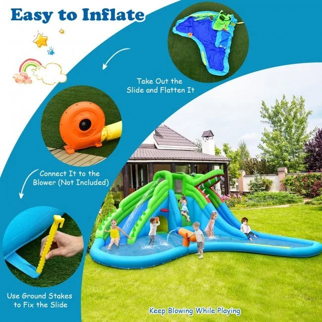 with Splashing in 7 Bounce Inflatable House 1 Pool