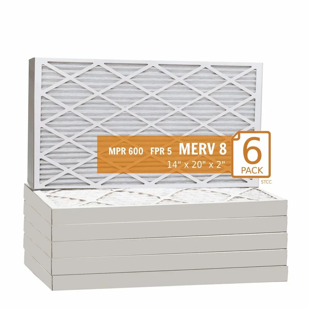 Pack) Filter Air - (6 8 Pleat 14x20x2 MERV Key Purolator