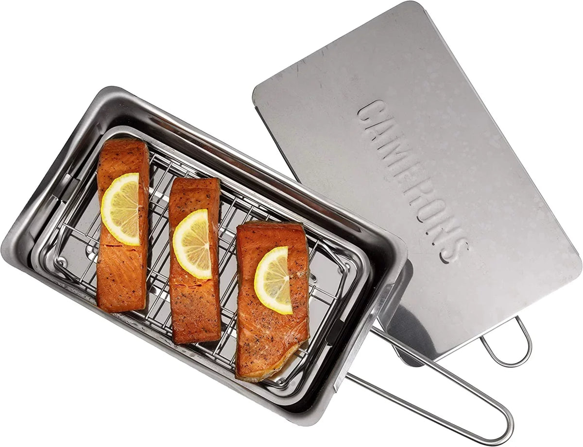 3.5”) Sample 11” with Mini Box - Outdoor Heat Over Smoker Chip - x x Works Any Stovetop Wood (7” Stainless Source, Indoor Steel or Gourmet Smoking