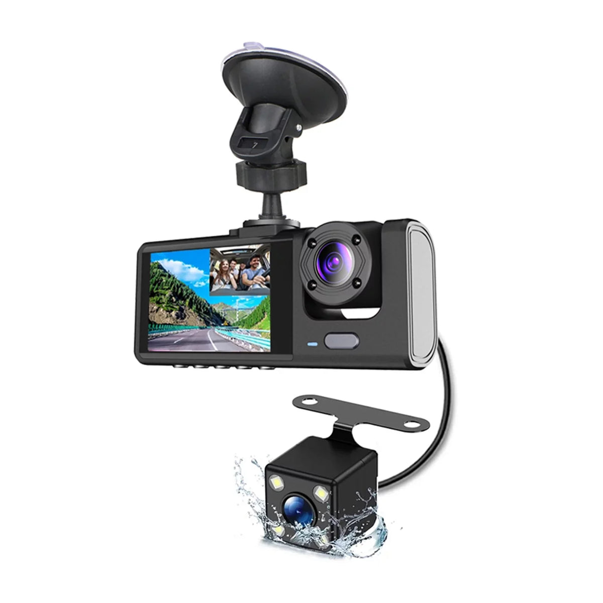 Car Recorder Auto Recording with Dash Safety Camera 3 Cameras, Camcorder, Video Driving Nebublu