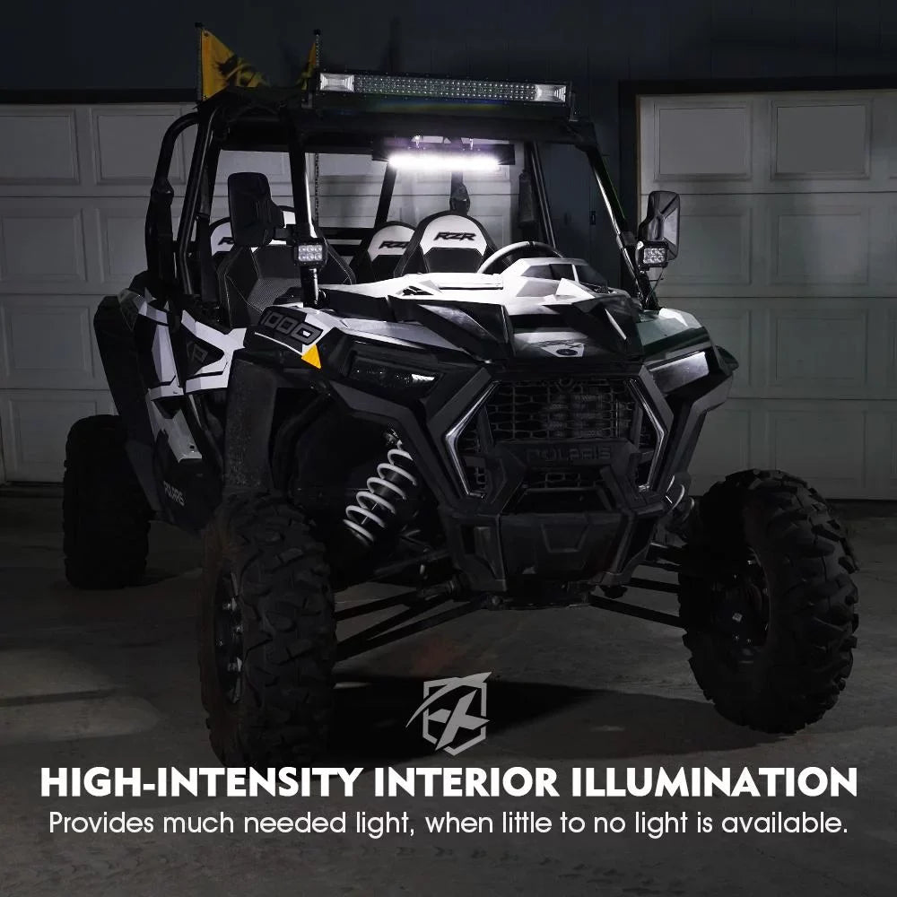 LED 17.5" Rollbars View 1.75"-2" Mirror Curved Lights UTV Xprite Fits Rear Integrated W/