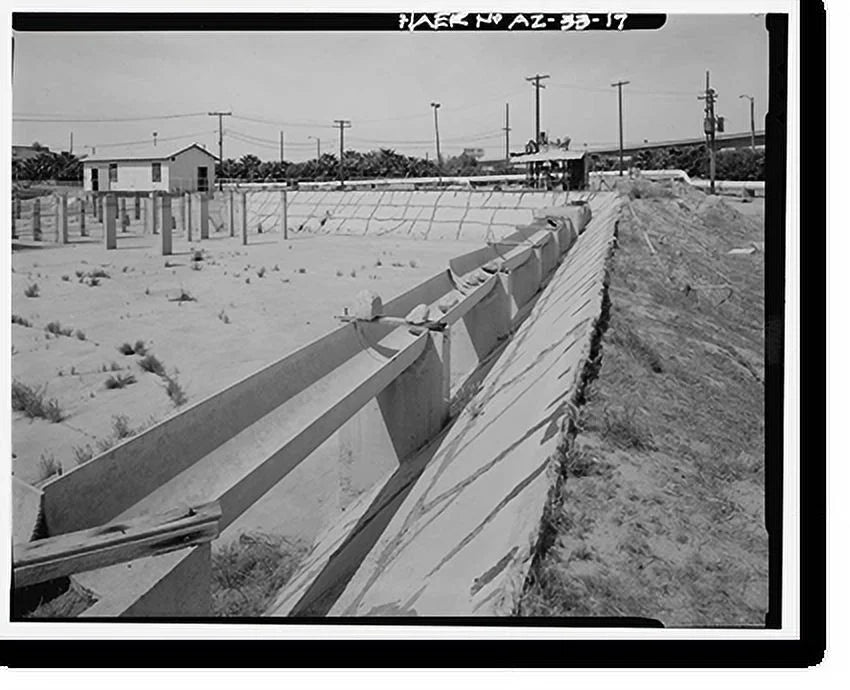 Framed 21-7/8" Yuma Street Main of 17, Yuma, Street Jones County, AZ Street, Print, 17-7/8" foot at - Main Historic Plant, x Treatment Yuma Water