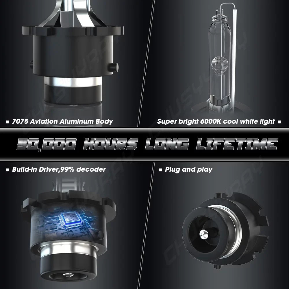 Headlight Low High Beam D4S Light LED Beam 9005 Fog D4S HID 9005/HB3 Combo Bulbs 6Pcs